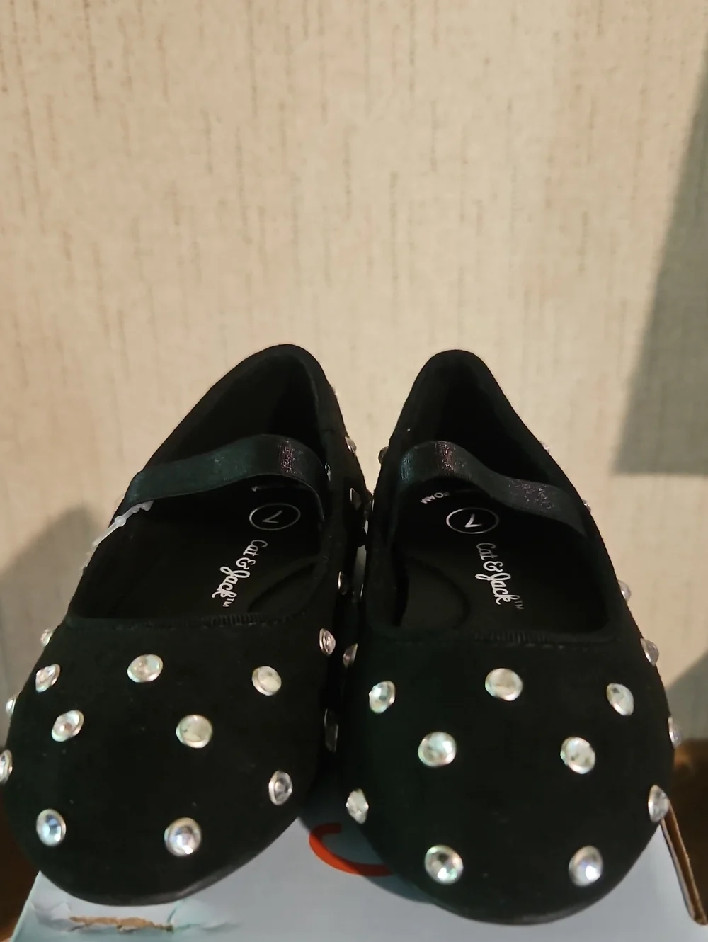 Cat & Jack Toddler Girls Trina Flats: Black: New In Box: Size 7